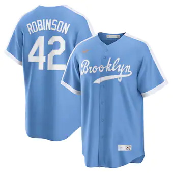 mens nike jackie robinson light blue brooklyn dodgers alter